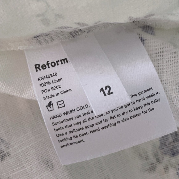 EUC Reformation Mariana Madeline Floral Flounce Bustier Linen Mini Dress 12 - Picture 4 of 11